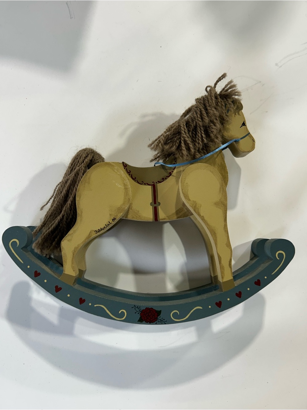 Wooden Yellow Rocking Horse Home Accent